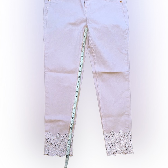 Ted Baker Massiee crop Embroidered Jeans, Baby Pink - Picture 10 of 12